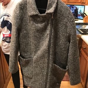 TopShop Grey Herringbone Speckled Coat